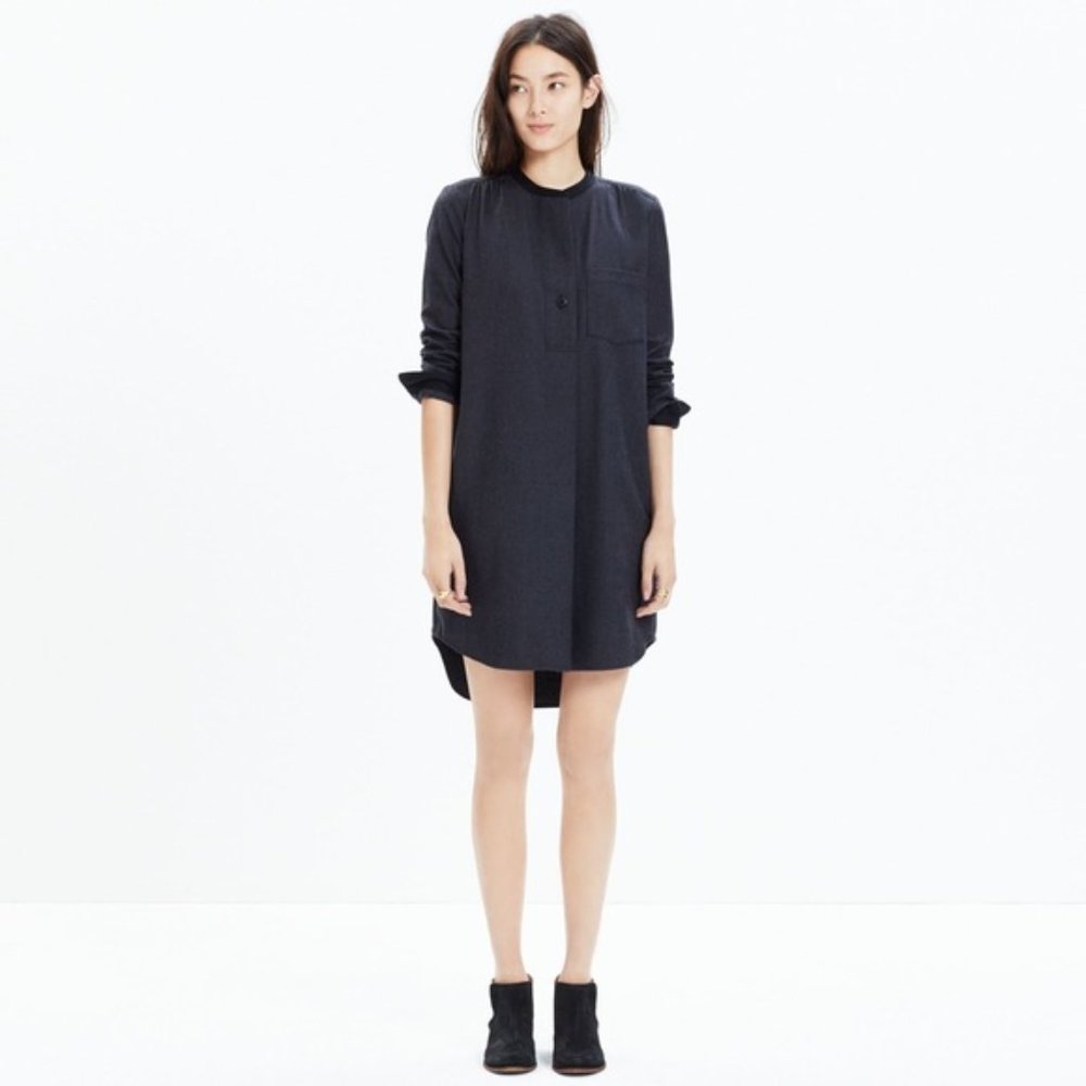 Madewell Latitude Shirtdress in Charcoal Gray Size M EUC - Picture 2 of 14